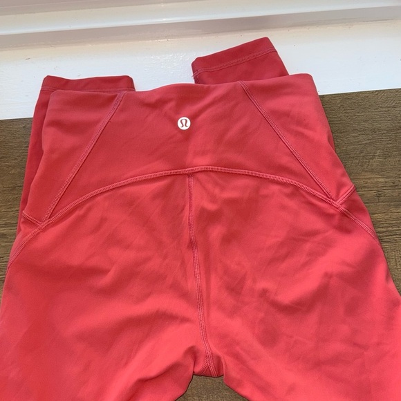 Lululemon Wunder Under 7/8 Leggings Coral Pink Size 6 - Picture 7 of 7